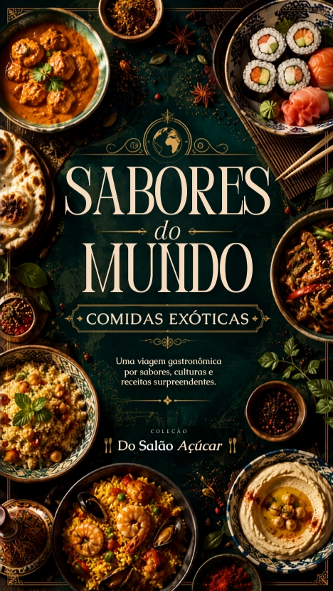 Capa do eBook Sabores do Mundo: Comidas Exóticas